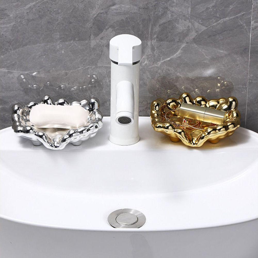 Zlatá/Stříbrná Mýdlenka Nakloněný Design Krabička na Mýdlo Vysoce kvalitní Držák na Mýdlo
