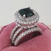 European & American Fashion Ring: Square Colored Diamond, Women's Daily/Wedding/Banquet R4898