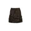 Women Cargo Midi Skirt  Brown    Shirring