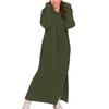 Women's Fashion Solid-color Long-sleeved Hooded And Fleece Long Sweatshirt