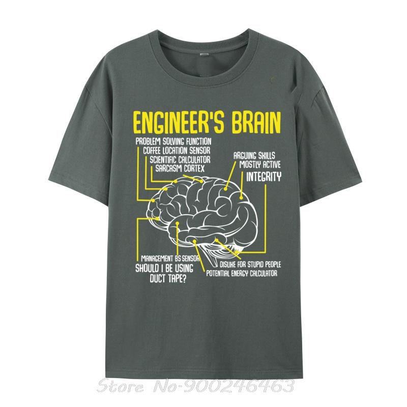 Engineer Is Brain Funny Engineering Games Process T-Shirts Birthday Tops Cotton T Shirt Oversized Unisex Tshirt Men's Clothing