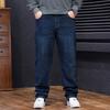 Fashionable Men's New Arrival Plus Size Jeans Relaxed Straight-Leg High-Waisted Trousers with High Elasticity