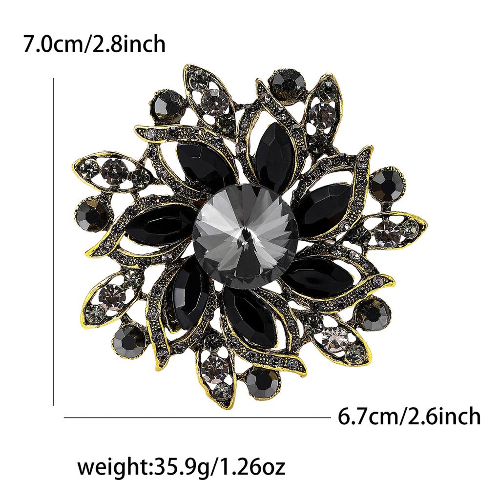 Popular Exquisite Alloy Rhinestone Glass Brooch High-End Temperament Women'S Suit Coat Corsage Jewelry Pin