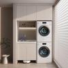 Balcony Cabinet with Honeycomb Aluminum Plate for Washer/Dryer, Integrated Basin, and Corner Design Bathroom Cabinet