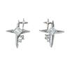 925 Tetragonal Star Stud Earrings For Women'S Personality Trendy Niche Design Advanced Temperament Cold Wind Earrings
