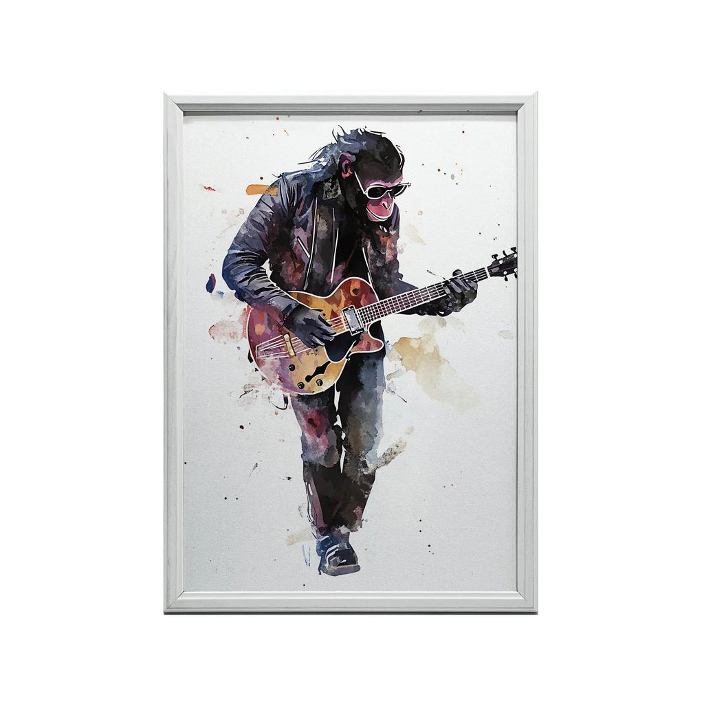 Guitar Master Poster Guitar Master Poster, 30X40 Cm, Dark Brown Wooden Frame, 230 Gsm Matte Paper