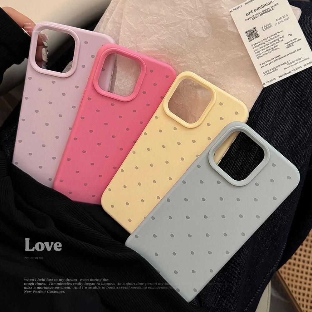 Full screen small love is suitable for Apple 16/17pro mobile phone case 15 liquid glutinous rice 13 personality 12 large holes 14 soft cover