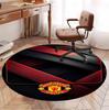 Football United F.C Pattern Round Rug, Indoor/Outdoor Mat, for Picnic, Gameroom, Bedroom, Office, Living Room, Home Decor Carpet, Birthday Gift