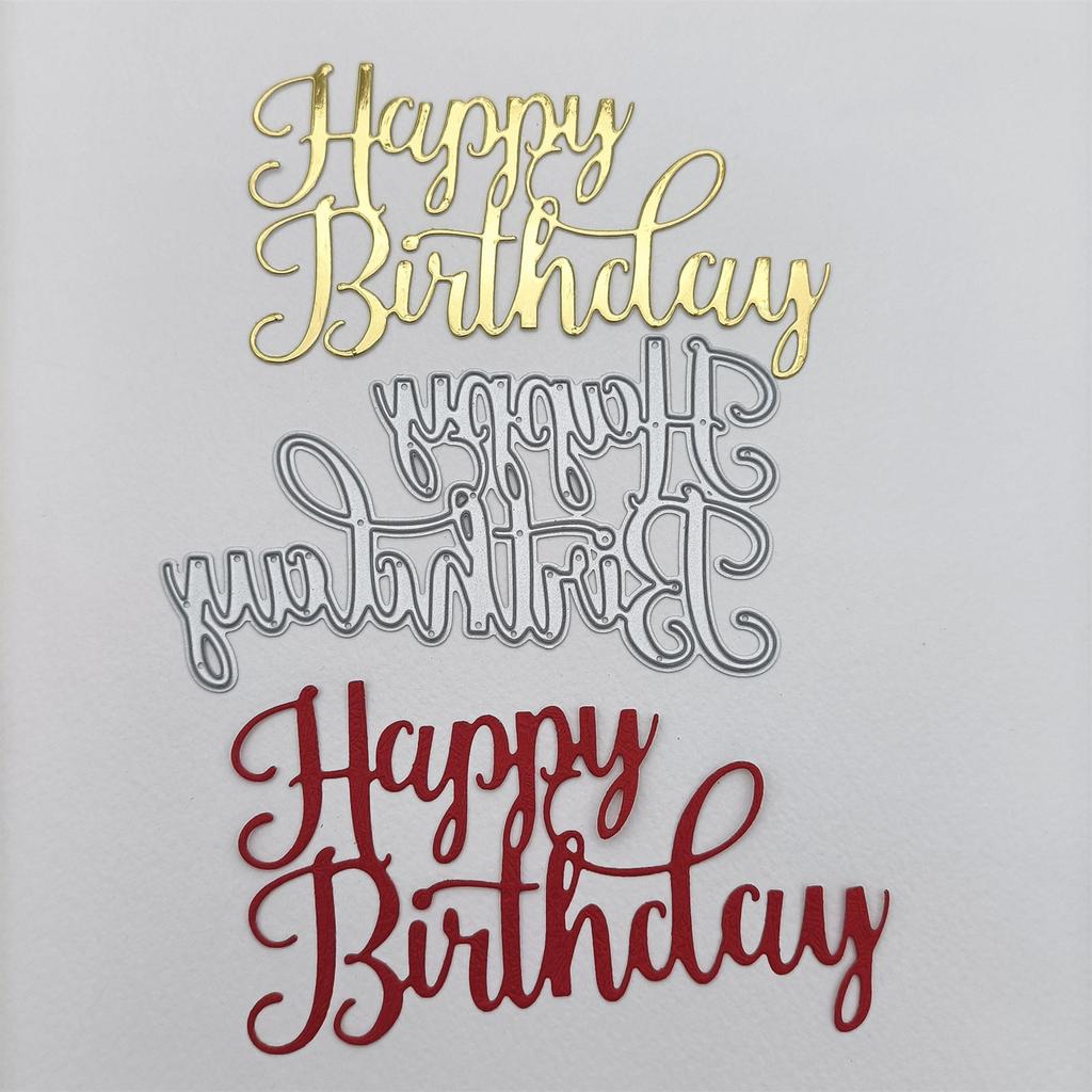 Happy Birthday Metal Cutting Dies Scrapbooking Stencil Die Cuts Card Embossing DIY Photo Album Template Mold Decoration
