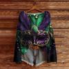 Women's Fashion Round Neck Long Sleeve Print Casual Pullover Sweater Top