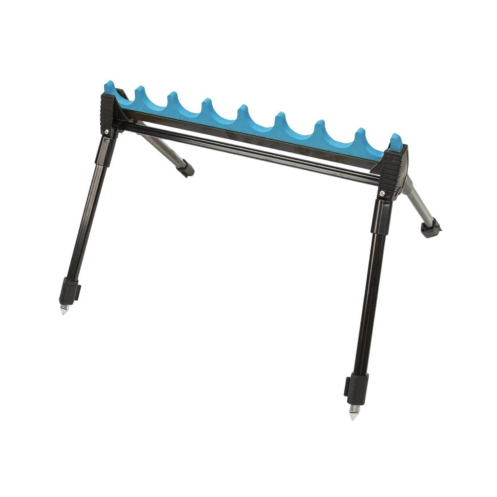 Fishing Rod Holder Stand 2 Section Telescopic Practical Ground Display Rack 8 Holes