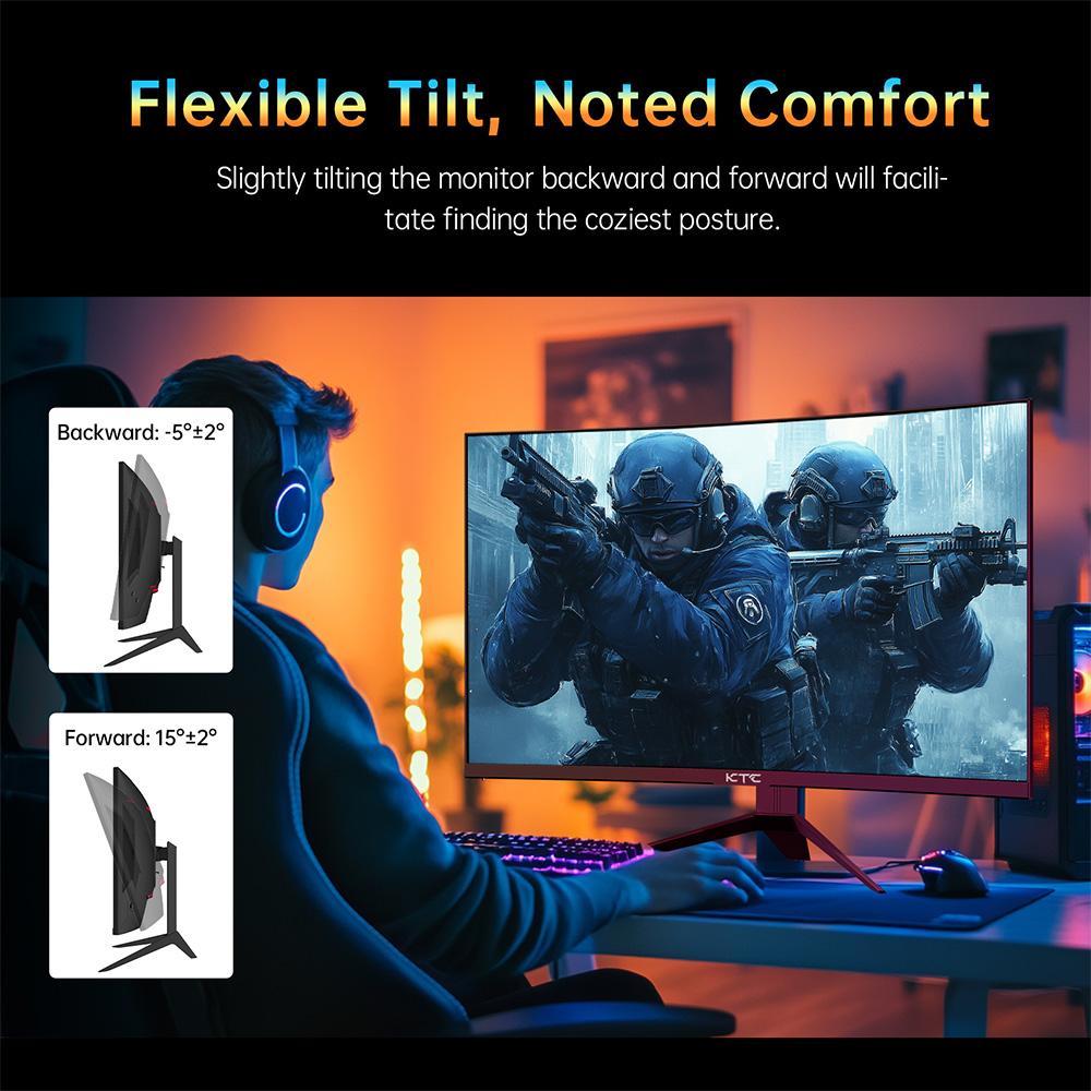 KTC H32S17 Gaming Monitor 32-inch 2560x1440 QHD 180Hz HVA Curved 1500R