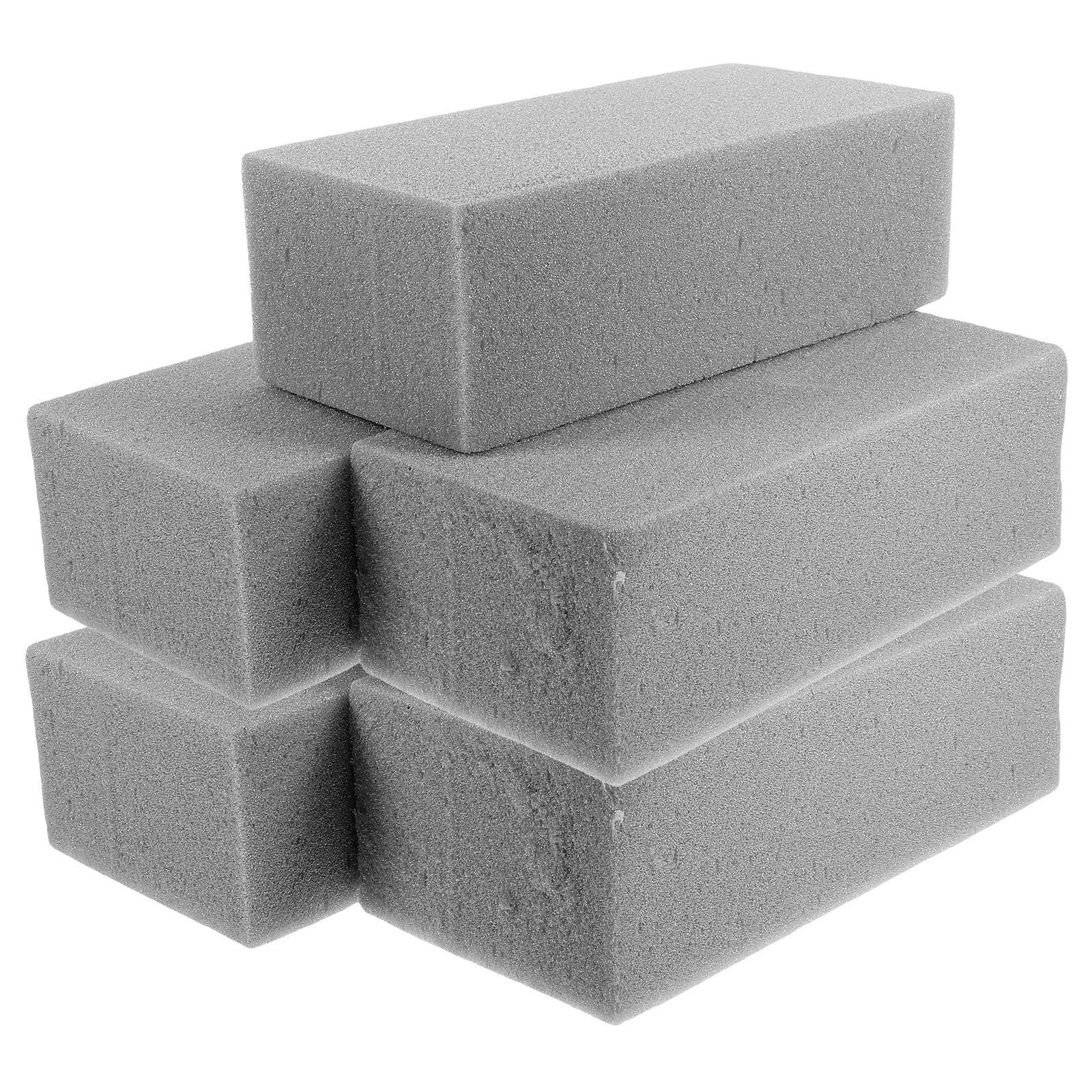 5pcs Dried Flower Mud High Density Floral Blocks For Diy Flower Arrangement Packing Insert Craft Supplies Wedding Decor Fake grigio