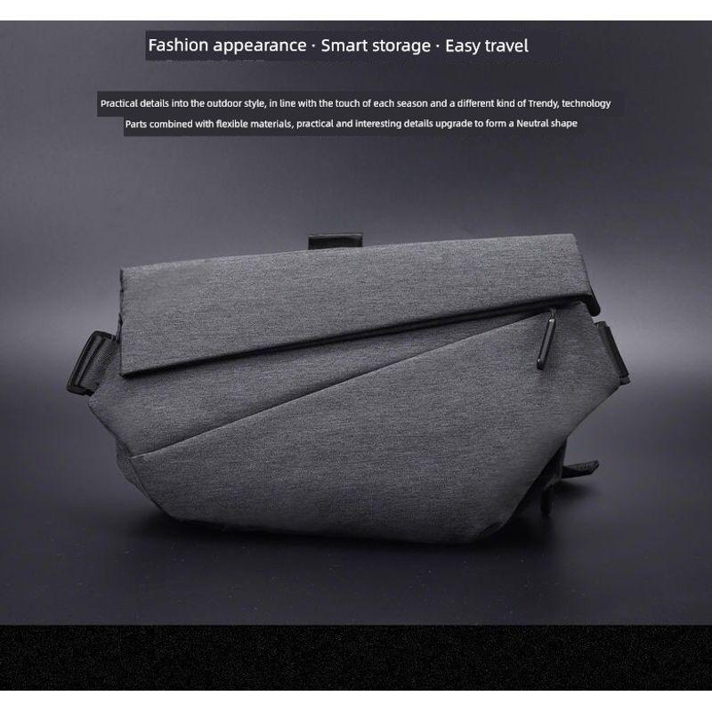 

Trendy Men Multi-Functional Casual Crossbody Bag Fog gray without label