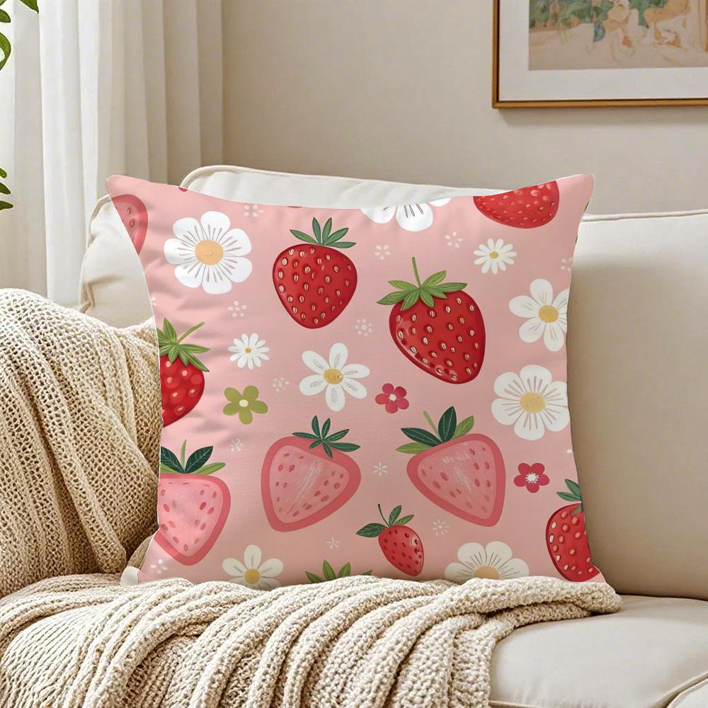 Full Print Pattern of Fruits Cushion Cover Pillowcase Antidustmite Living Room Sofa Decor Cushion Room