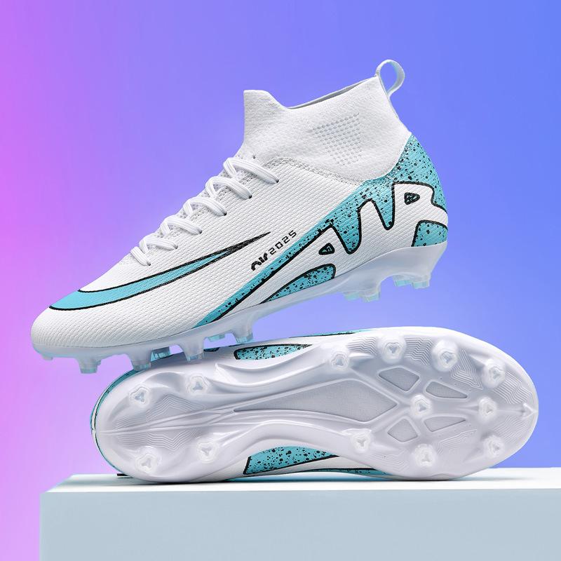 High-top Mandarin Duck Football Shoes Broken Nails Lawn Spikes Boys, Children, Youth and Students Training Sneakers