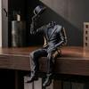 Contemporary Faceless Statue 3D Printed Sitting Gentleman Ornament, Minimalist Abstract Figurine, Unique Tabletop Ornaments Aesthetic Art Sculpture