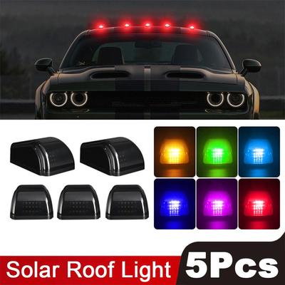 5pcs Solar Cab Marker Roof Lights With Led Bulbs For F150 Pickup Trucks - Solar-powered Top Mouse Lights For Truck Roof N6v2