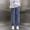 Versatile Jeans Blue Water Wash Retro Old Texture Straight Casual Vintage Trousers
