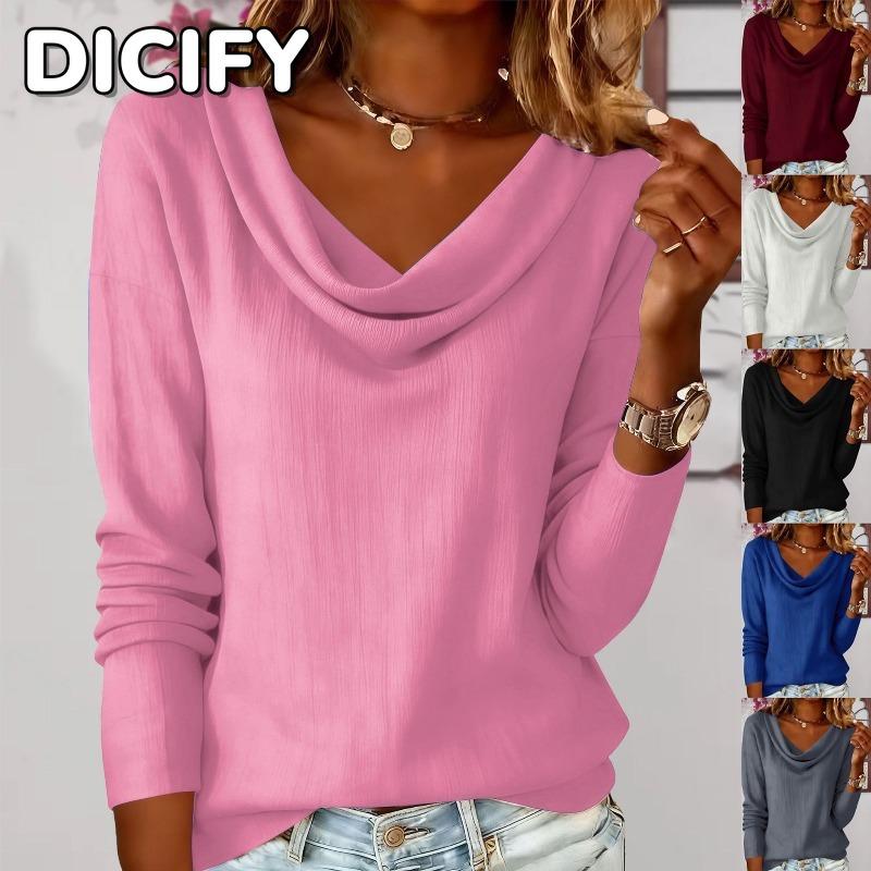 DICFY Women's Fashion Casual Autumn Winter Long Sleeve Blouses & Shirts