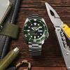 Seiko Watch 5 Sports SBSA013 Mens Wristwatch Japanese-made mechanical automatic (with manual winding) featuring date day calendar green dial SKX steel