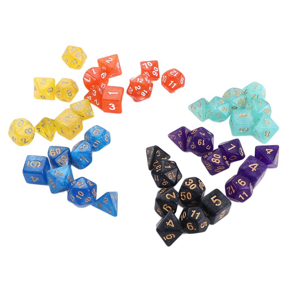 Toys Entertainment Family Party Glitter Dice Star Shine Dice Set Galaxy Dice Polyhedral Dice Set