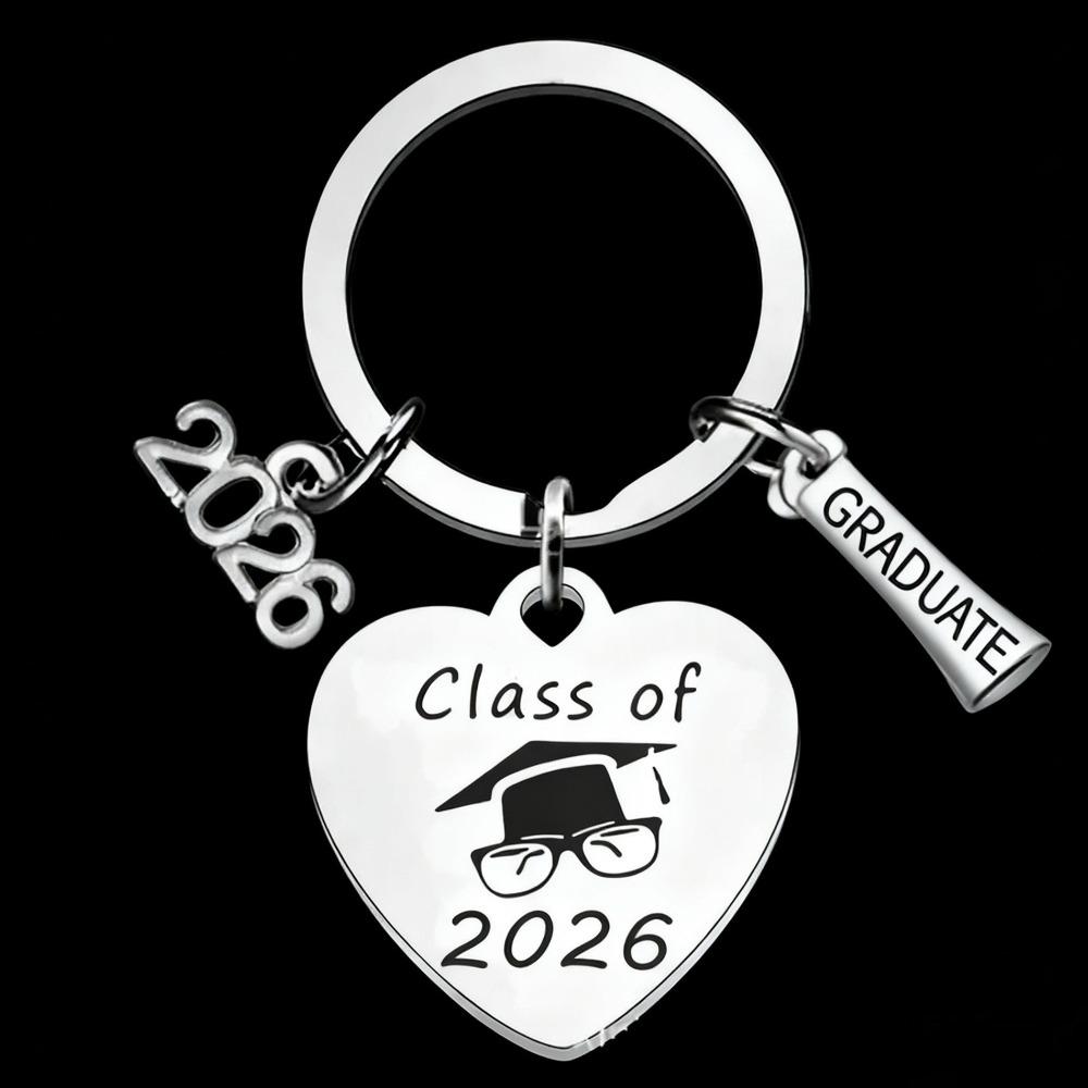 Heart Shaped Graduation Keychain Metal Heart Shaped Keychain College Graduation Style 5