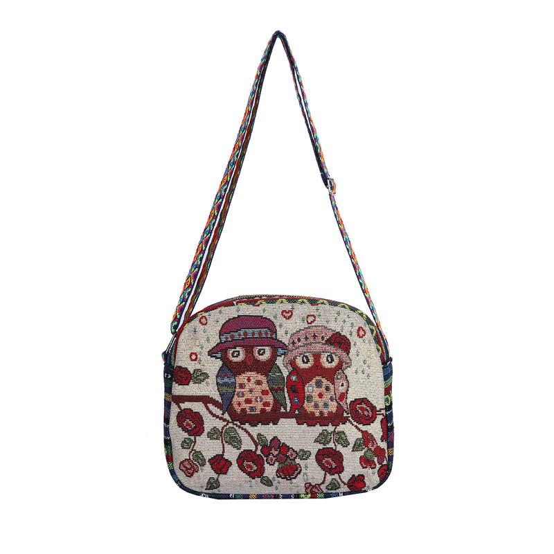 This Crossbody Bag Is A Single-shoulder Dual-purpose Small Bag with Embroidered Gold Thread Patterns and Ethnic Style