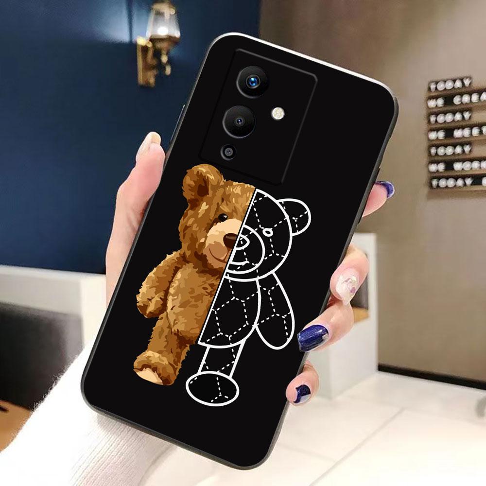 Naughty Cute Bear Cover Phone Case For Infinix NOTE 10 11 11S 12 GT 20 30 40 50 TECNO POVA NEO 2 4 5 6 7 Pro TPU Case Shell Capa