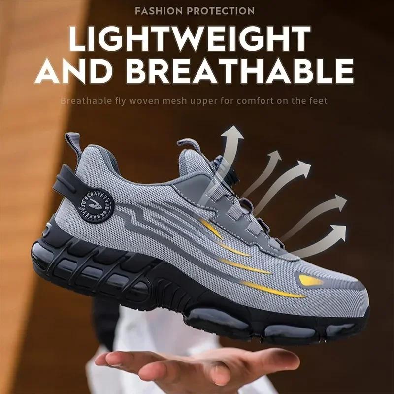 New Work Safety Shoes 36-48 Size For Women MenMens Steel Toe Athletic Shoes WaterproofLightweight Breathable Antiskid Boots Men Work