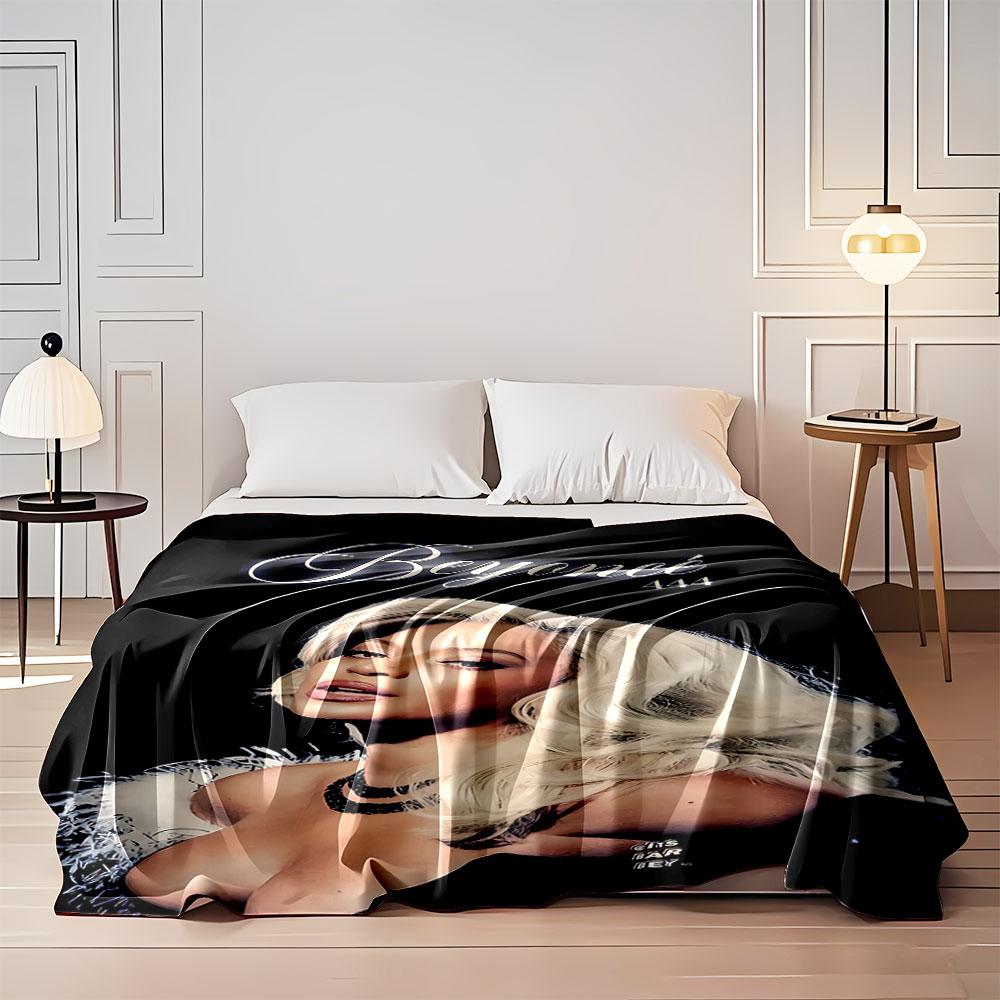 Beyoncé Portrait Decke für alle Jahreszeiten Decke Mittagspause Überwurf Geschenk