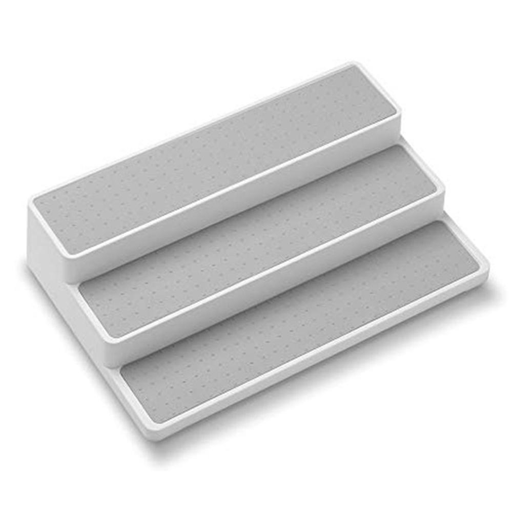 3 Tier Spice Herb Jar Rack Holder Cupboard Organiser Storage Rack Kitchen Tool gray