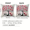 1pc Valentine's Day Heart Tree Decorative Cushion Cover - Red & Black Romantic Heart & Rose Pattern with Golden Swans