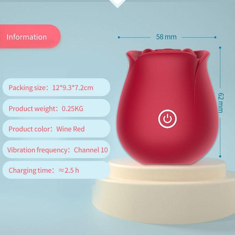 Vibrator pentru supt vagin în formă de trandafir, bun intim, suzetă pentru mamelon, lins oral, stimulare clitoridiană, jucării sexuale puternice pentru femei 18