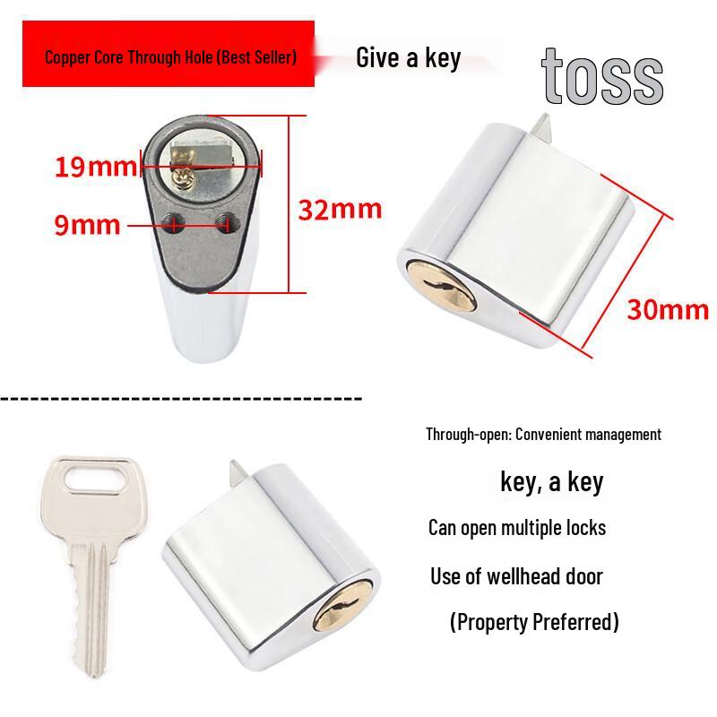 Tengzhi Copper Core Fire Door Lock Cylinder 30mm