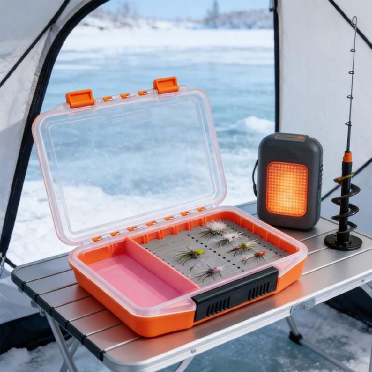 Multiple Color Light Weight Fly Fishing Lures Box Fly Fishing Lures Box Single Sided Clear Lid Fly Fishing Baits Box
