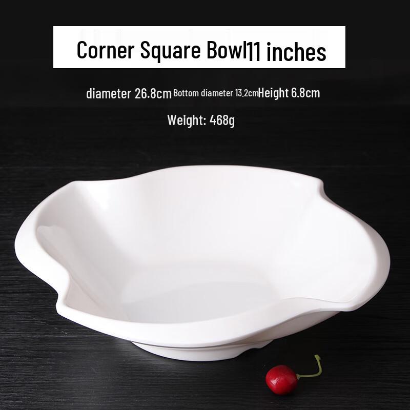 QianXing A8 White Melamine Corner Square Bowl Set