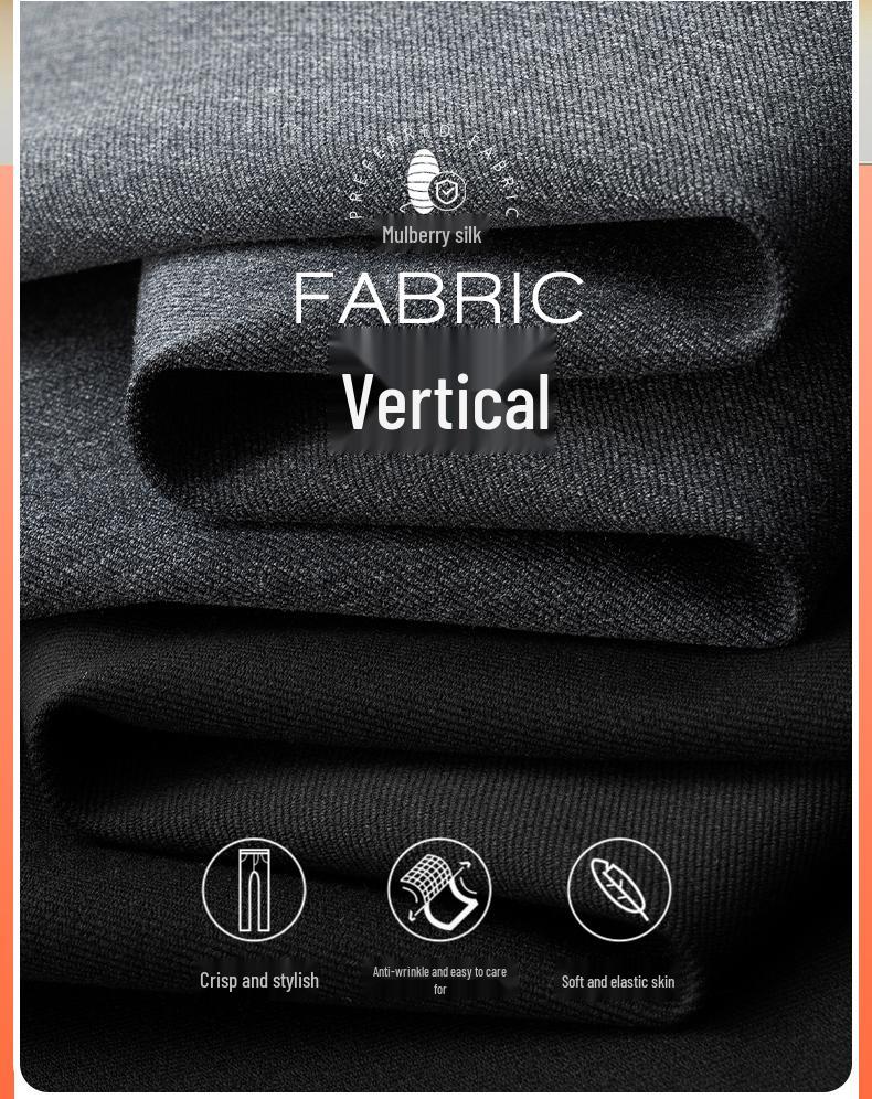 Woodpecker Men's Elastic Waist Wool Trousers - Loose Wide-Leg Casual Pants for Spring & Autumn