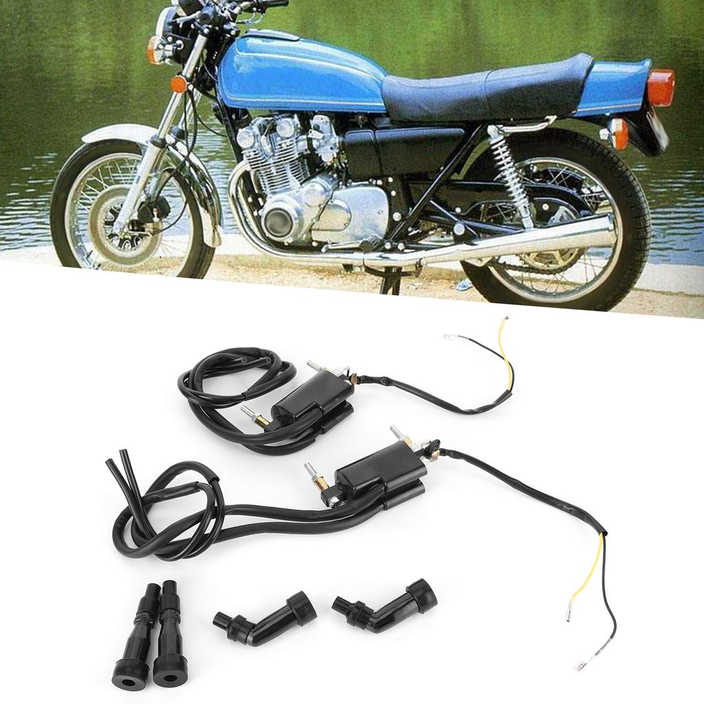 2 Stück Zündspulen 4 Stück Kappen 3341045012 Passend für Suzuki GS550 GS750 GS850 GS1000