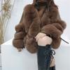 Fashion Sheepskin Coat Genuine Womens Fox Fur Winter