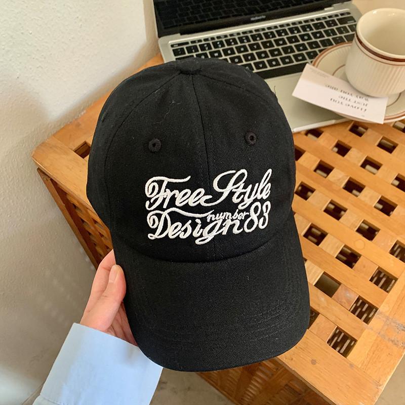 Vintage Embroidered Letter Baseball Cap For Women Spring Summer Sun Protection