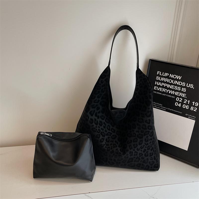 

Vintage Leopard Canvas Shoulder Shopper Bag for Women 2026 Large Woman Tote Bag Fashi Designer Female Handbags Purses Bolsas чёрный