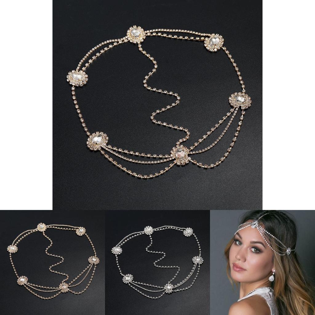 Elegant Rhinestone Decoration With Multi Layer Chain Design Women Necklace For Wedding And Travel Gift