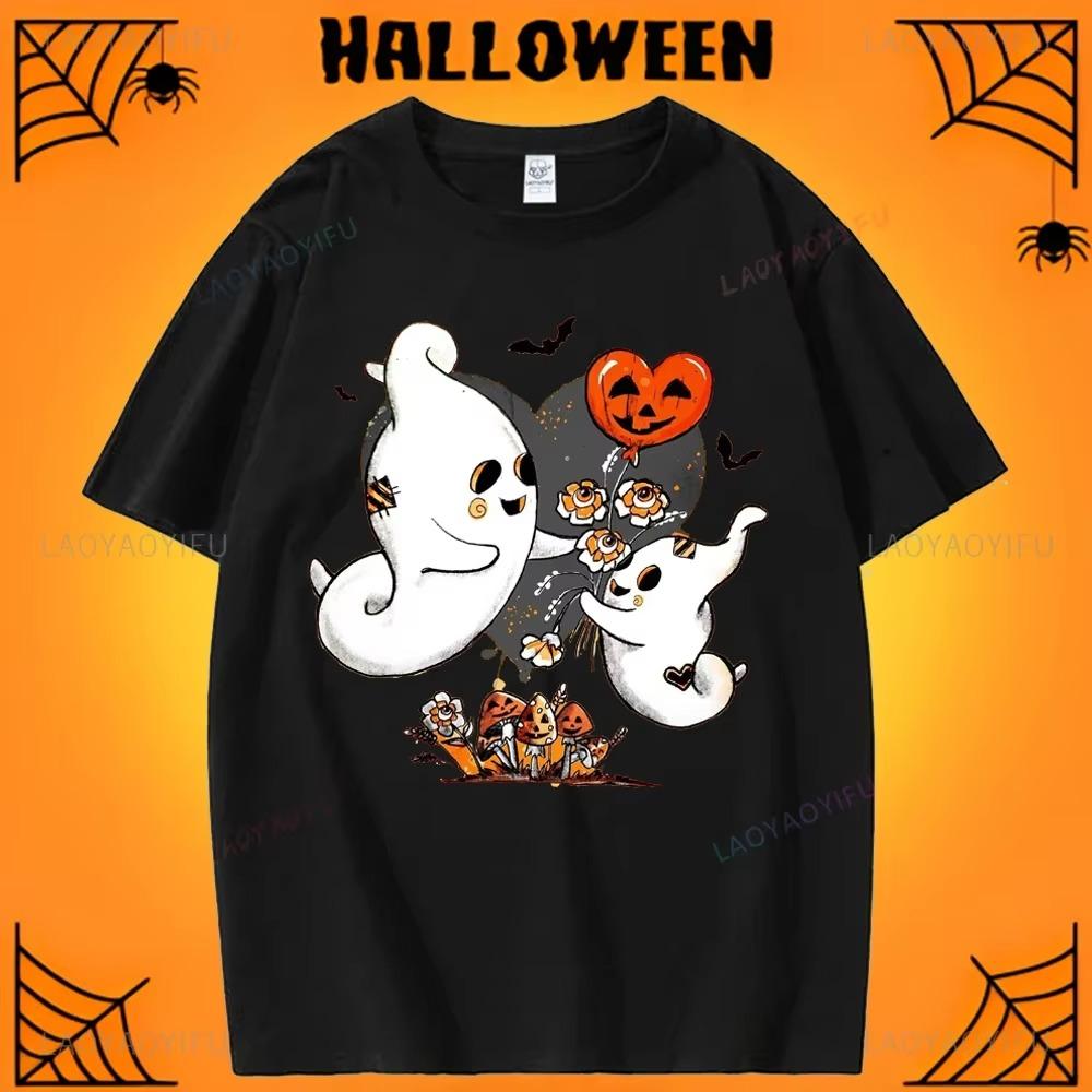 Halloween Familj Matchande T-shirts Söta Spöklika Halloween Party T-shirts Pumpatryck Kortärmade Kläder Mode Trend T-shirts