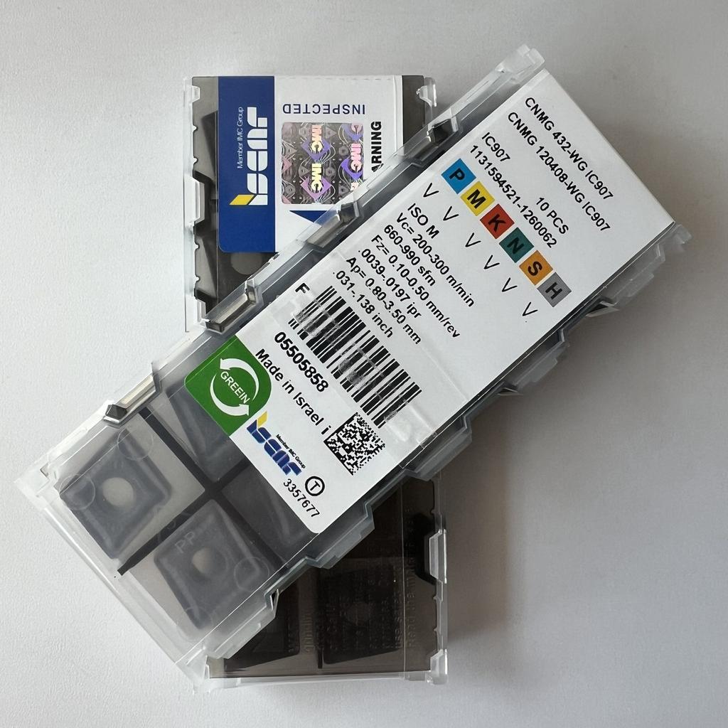 ISCAR / CNMG120408-WG IC907 / Industrial indexable carbide inserts 10 Pcs