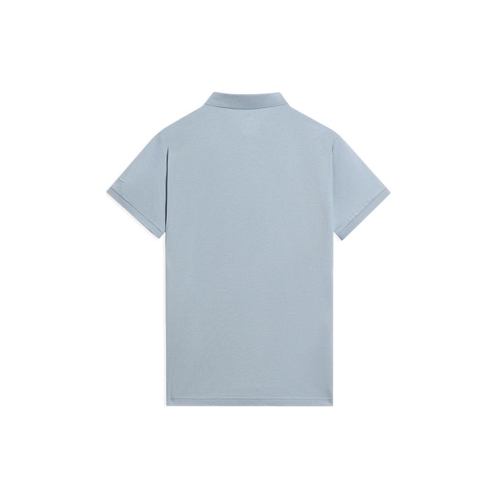 Li Ning Sports Lifestyle Series Solid Color Simple Short Sleeve Polo Shirt Men Polo Shirts Mist-Blue APLS041-12
