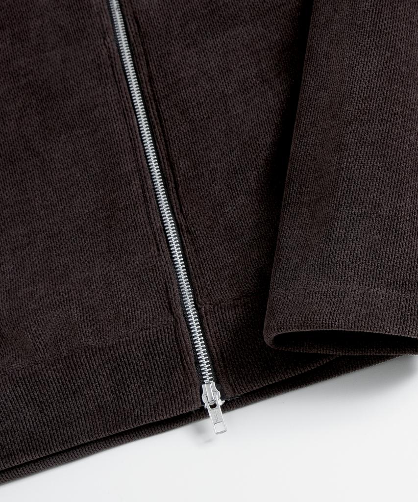 Brenson Corduroy Knit Crop High-Neck Full-Zip ( 2 Colors )