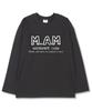 MIDNIGHT12AM M.Am Logo Oversized Long Sleeve T-Shirt Dark Gray (Ribbed Cuffs Selectable)