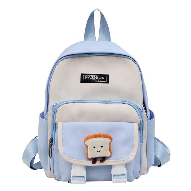 New primary school students backpack women's new large-capacity first and second grade schoolbag simple and fashionable contrasting color backpack