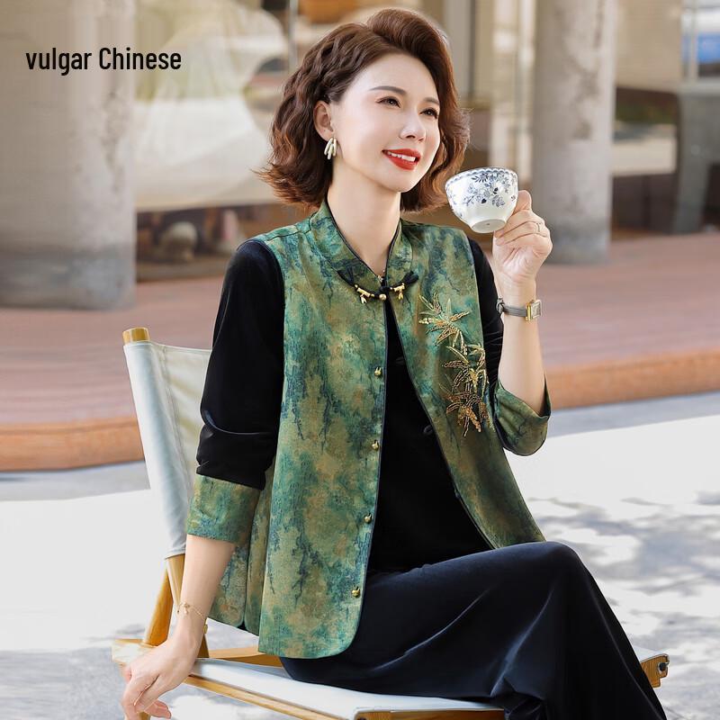 

New Chinese Style Embroidered Velvet Set for Women 5XL
